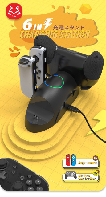 6 in 1 Charging Station for Switch joycon/switch pro controller