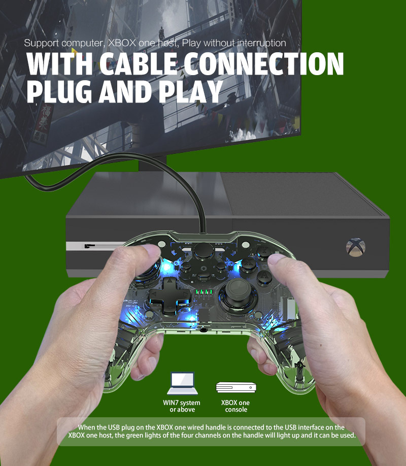USB Wired Game Controller For Xbox One /Xbox One Slim /Xbox Series Slim / Xbox Series X and PC Gamepad Joystick with Built-in Dual Vibration