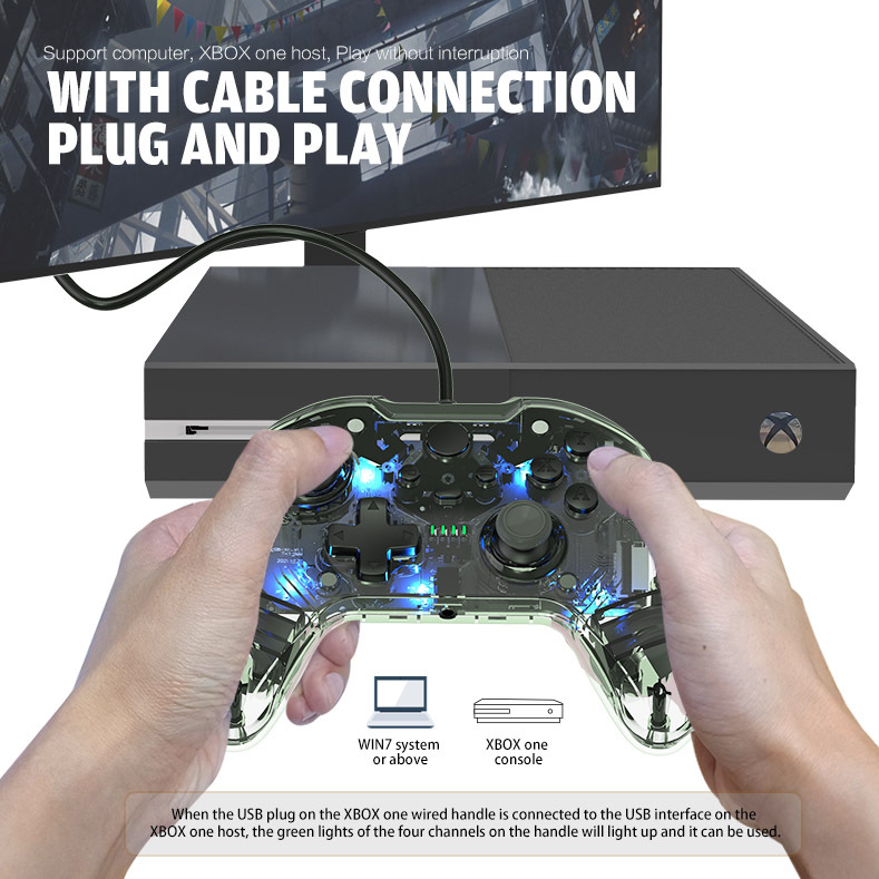 USB Wired Game Controller For Xbox One /Xbox One Slim /Xbox Series Slim / Xbox Series X and PC Gamepad Joystick with Built-in Dual Vibration