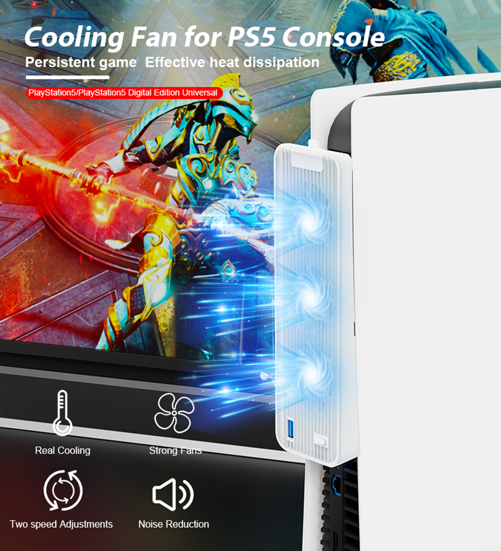 USB 3.0 Cooling Fan for PS5 Console (Digital edition/CD-ROM edition)