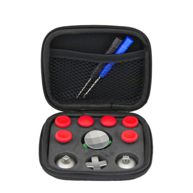 Full 15Pcs Swap Thumb Grips Stick + D-Pad and Bumper Trigger Button for XBOX ONE Elite Controller/Black