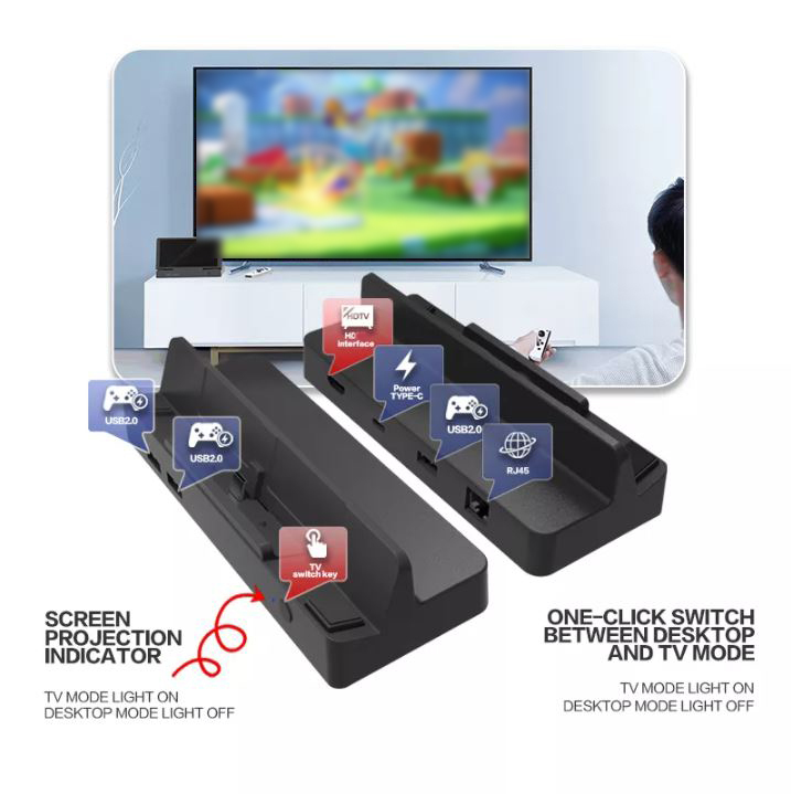 TV Docking Station With 1000Mbs Ethernet For Switch/Switch OLED