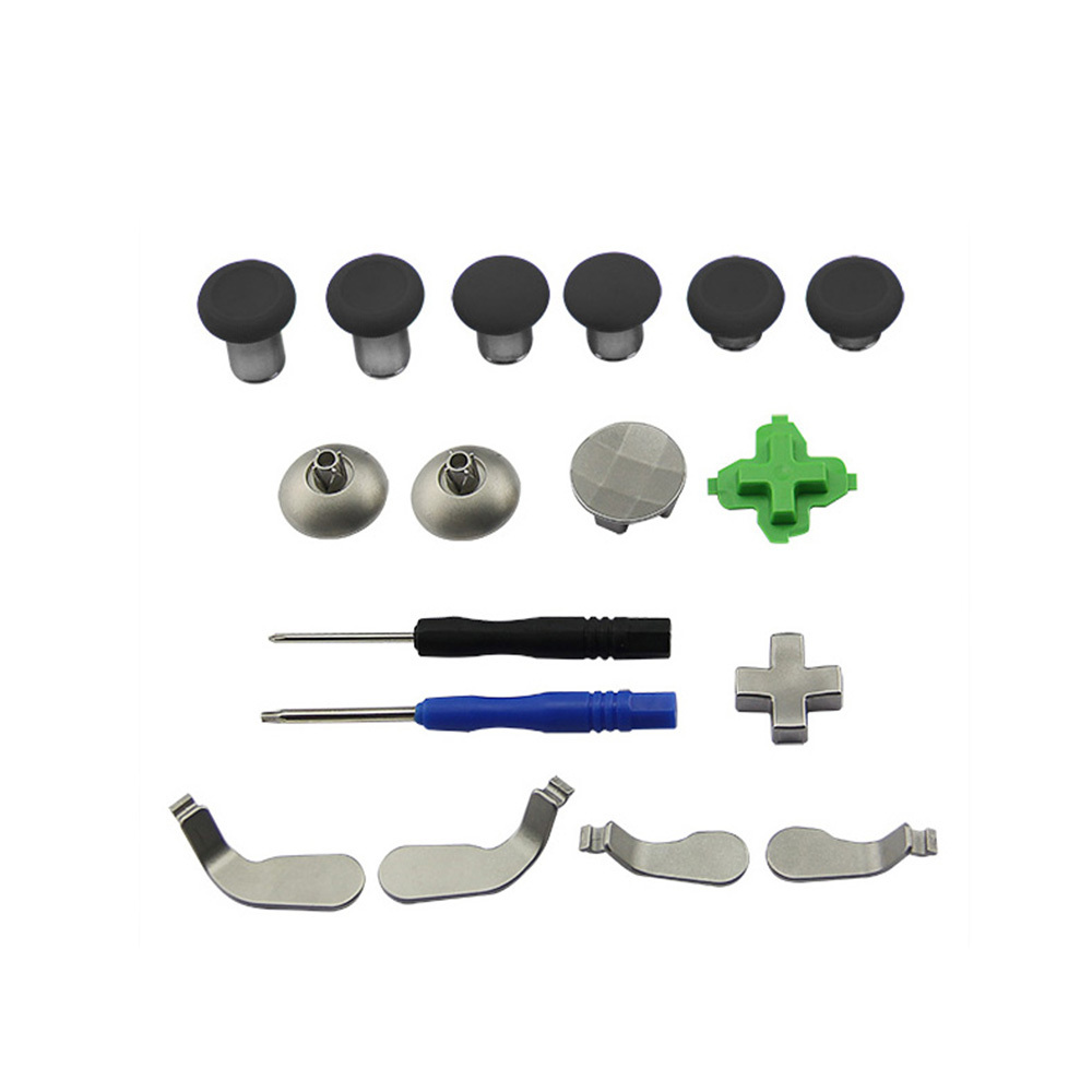 Full 15Pcs Swap Thumb Grips Stick + D-Pad and Bumper Trigger Button for XBOX ONE Elite Controller/Black