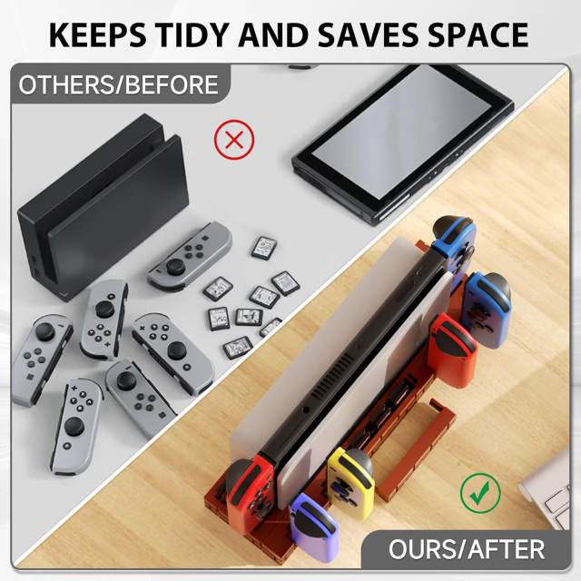 Switch Joy-Con 4 Slot Charging Station With 8 Game Cards Storage