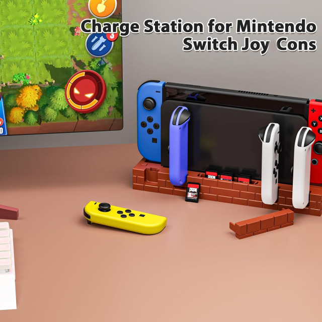 Switch Joy-Con 4 Slot Charging Station With 8 Game Cards Storage