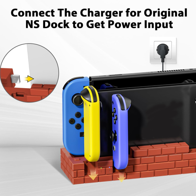Switch Joy-Con 4 Slot Charging Station With 8 Game Cards Storage