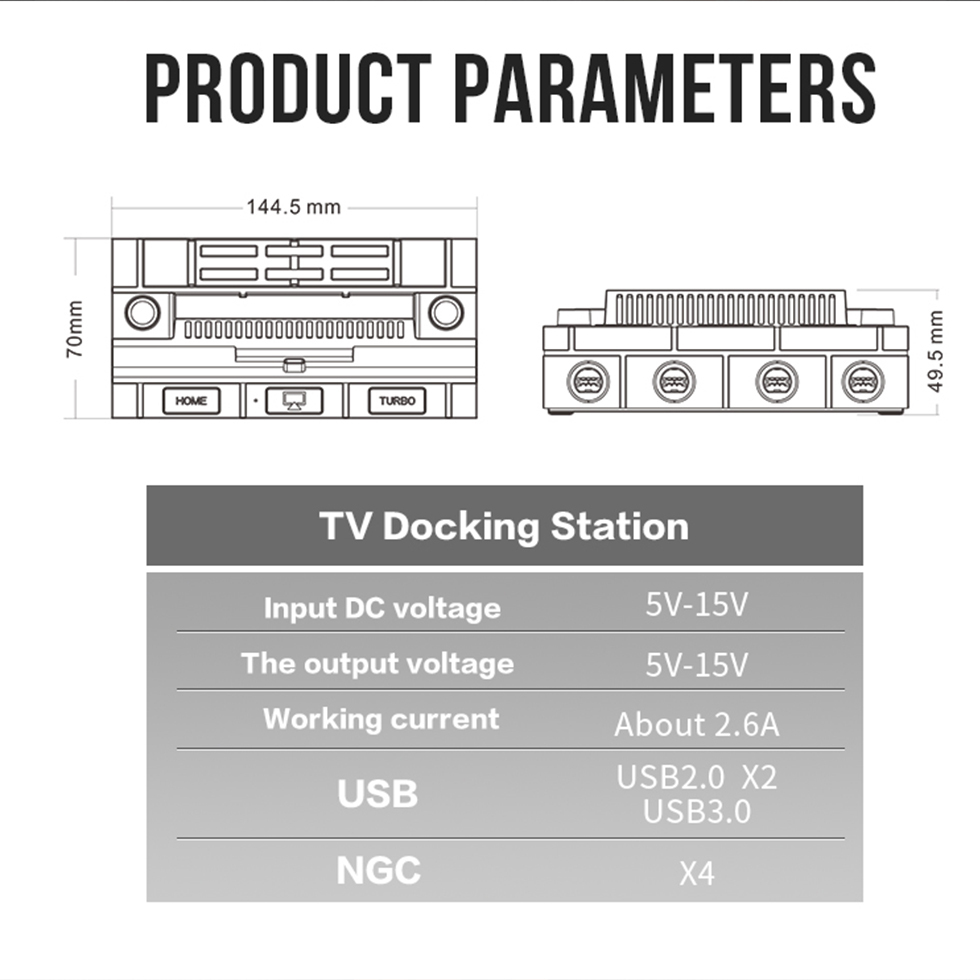 TV Docking Station With 4 NGC Port For SW/SW OLED