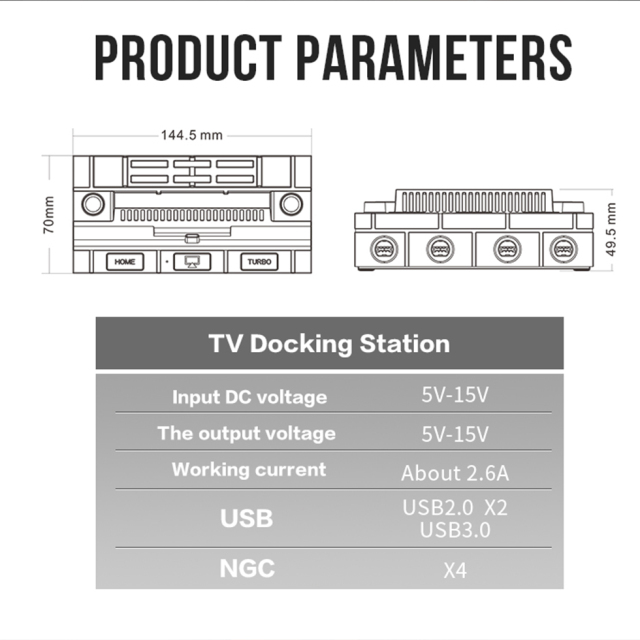 TV Docking Station With 4 NGC Port For SW/SW OLED