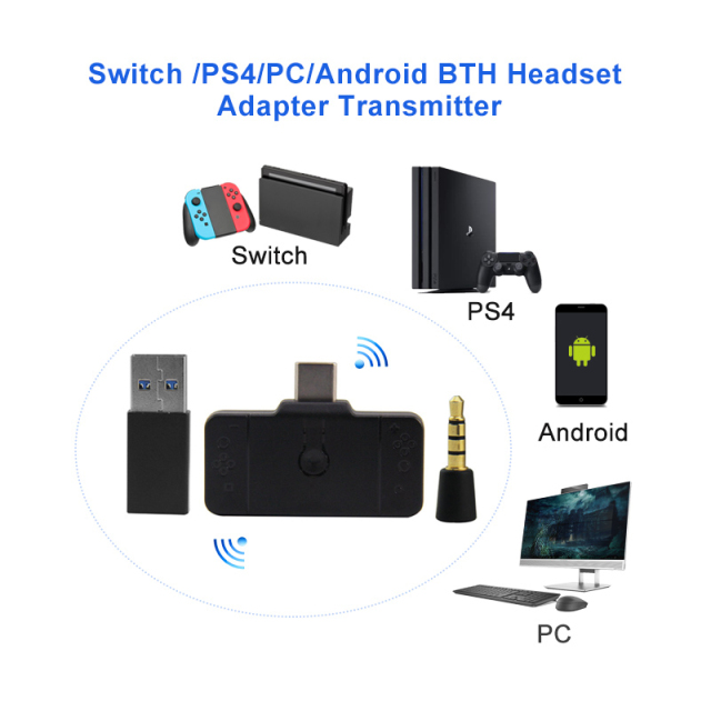 PS5/PS4/PC/Switch/Switch Lite Bluetooth 5.0 Transmitter