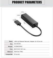 USB3.0 Ethernet Adapter 1000Mbps Network Card For Switch/ WII/WII U