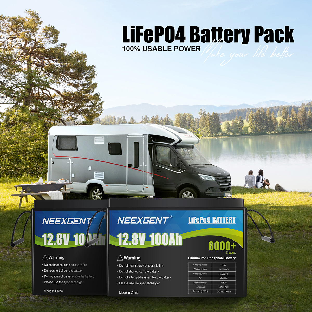 OEM 12v 100ah Rechargeable Lifepo4 Battery Kit with Built-in BMS
