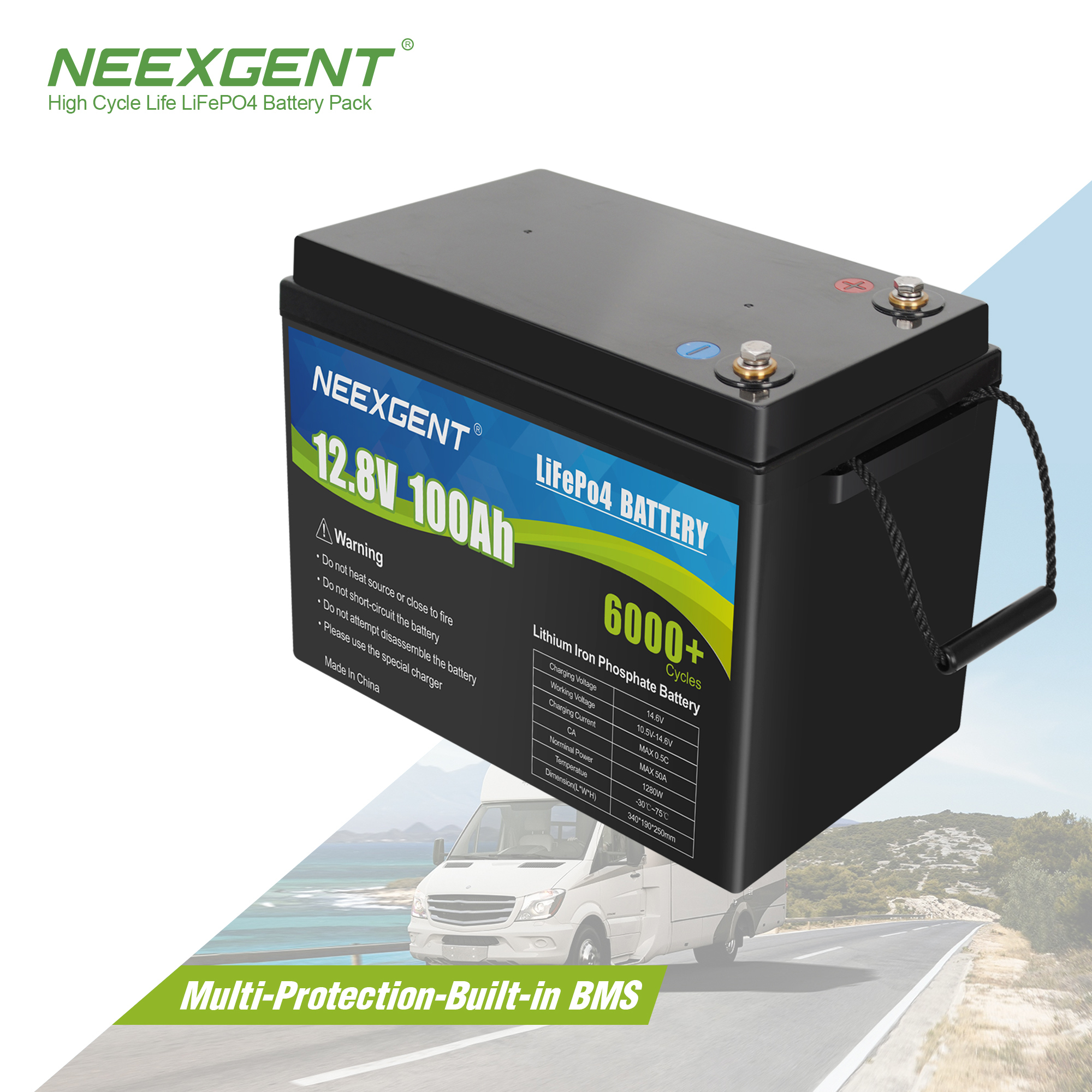 OEM 12v 100ah Rechargeable Lifepo4 Battery Kit with Built-in BMS