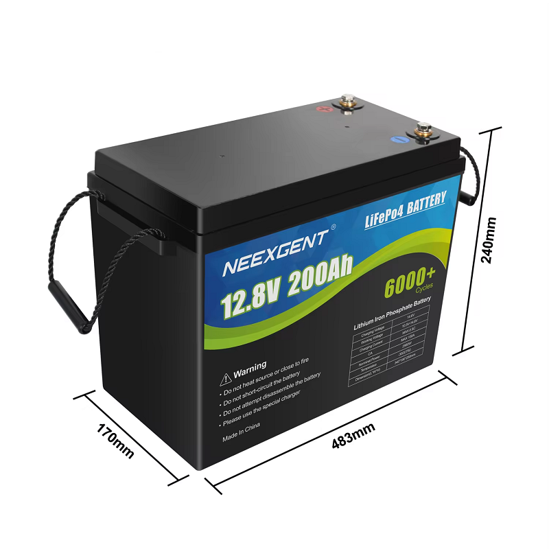 6000 Deep Cycles 12v 200ah Rechargeable Lifepo4 Battery Pack for Solar Energy System