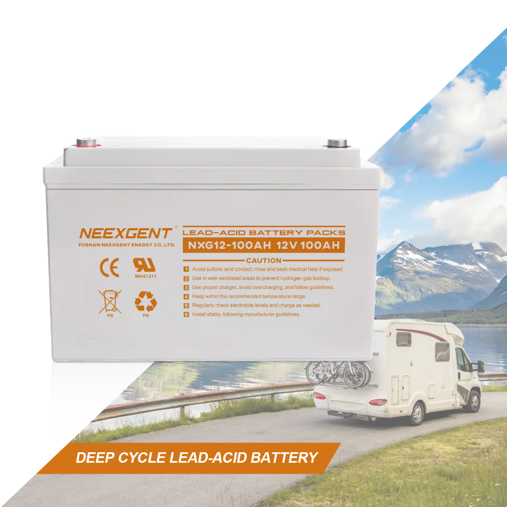 12V100ah Neexgentsolar Lead Acid Battery Sealed AGM Deep Cycle Solar Lead for Solar Wind System Long Lifetime