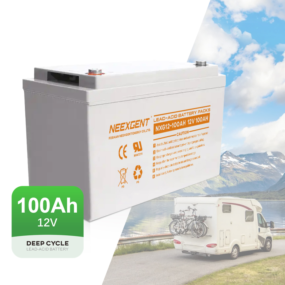 12V100ah Neexgentsolar Lead Acid Battery Sealed AGM Deep Cycle Solar Lead for Solar Wind System Long Lifetime
