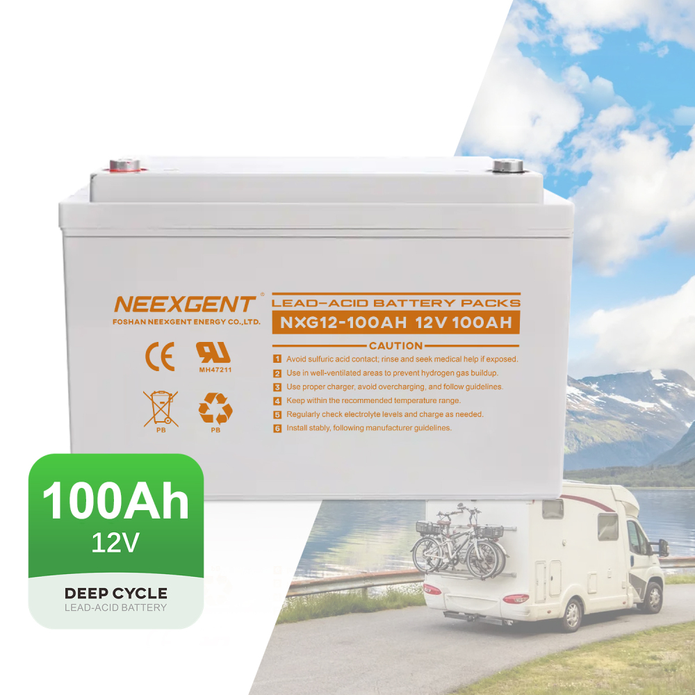 12V100ah Neexgentsolar Lead Acid Battery Sealed AGM Deep Cycle Solar Lead for Solar Wind System Long Lifetime