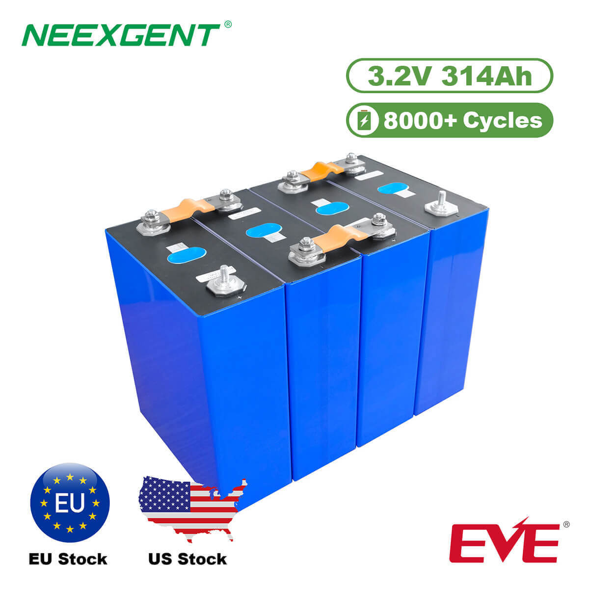 10000 Cycles MB31 EVE 3.2v 314ah LIfepo4 Battery Cell for EV and RV