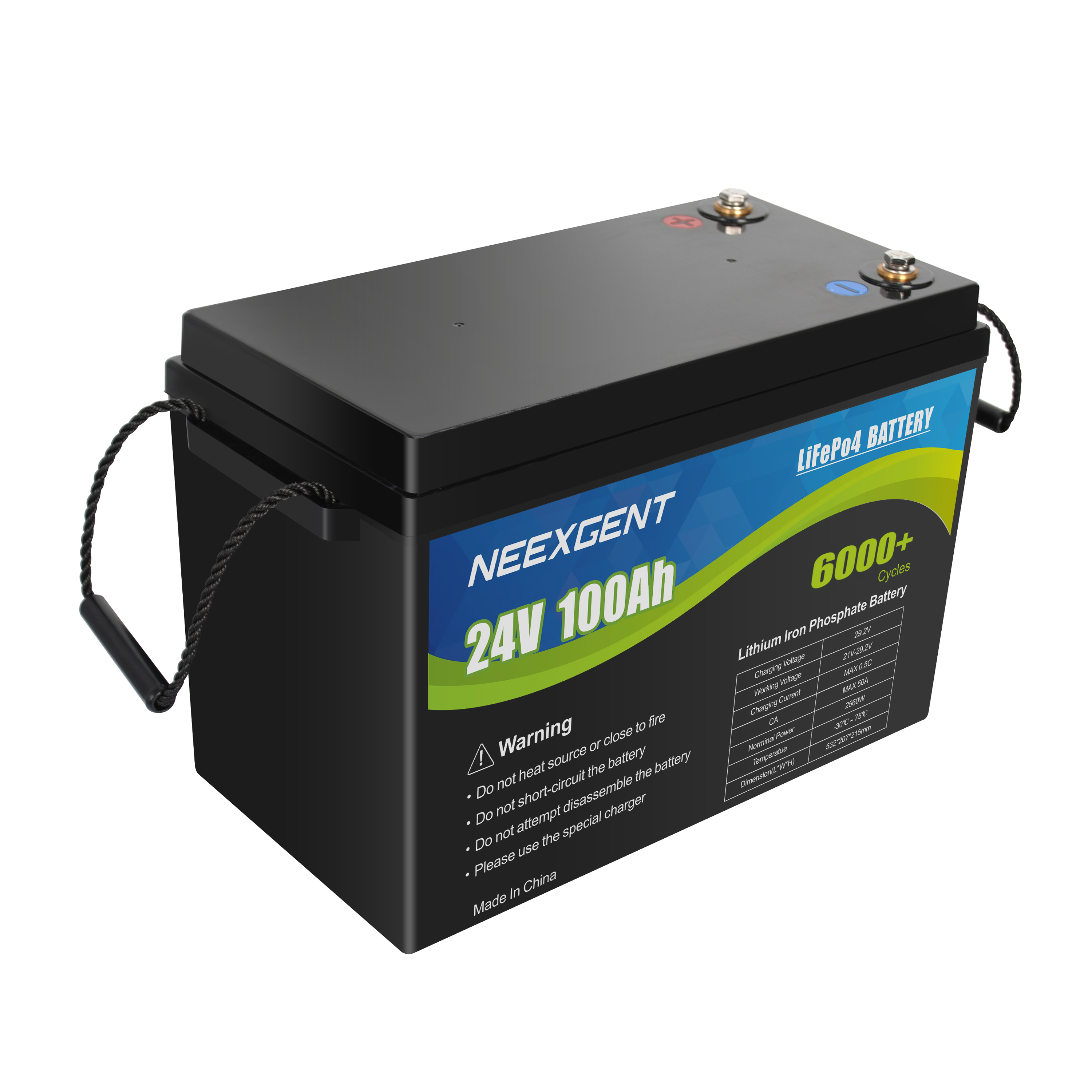 Neexgentsolar 24v 50ah Rechargeable Lifepo4 Battery Pack for Electric Vehicle
