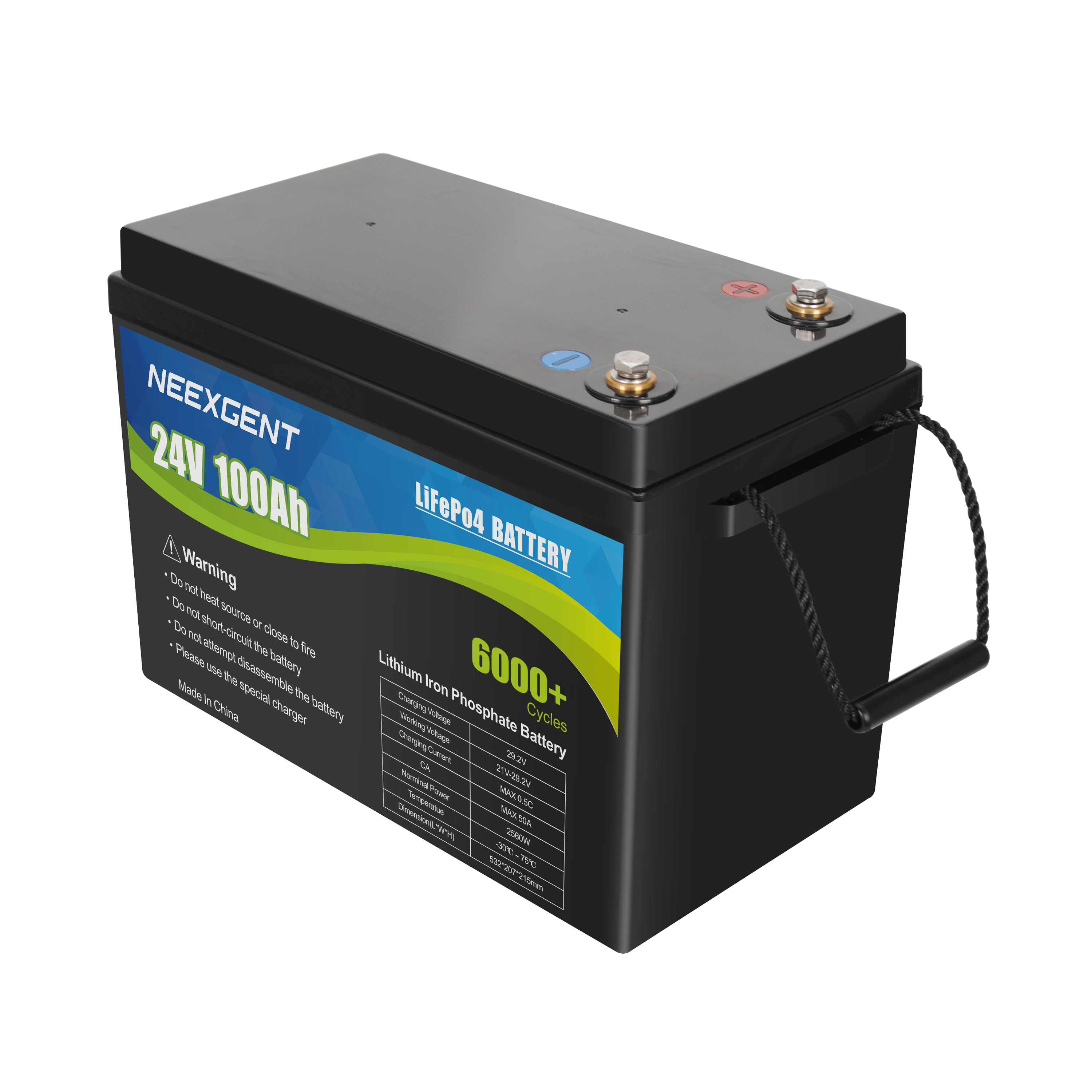 Neexgentsolar 24v 50ah Rechargeable Lifepo4 Battery Pack for Electric Vehicle