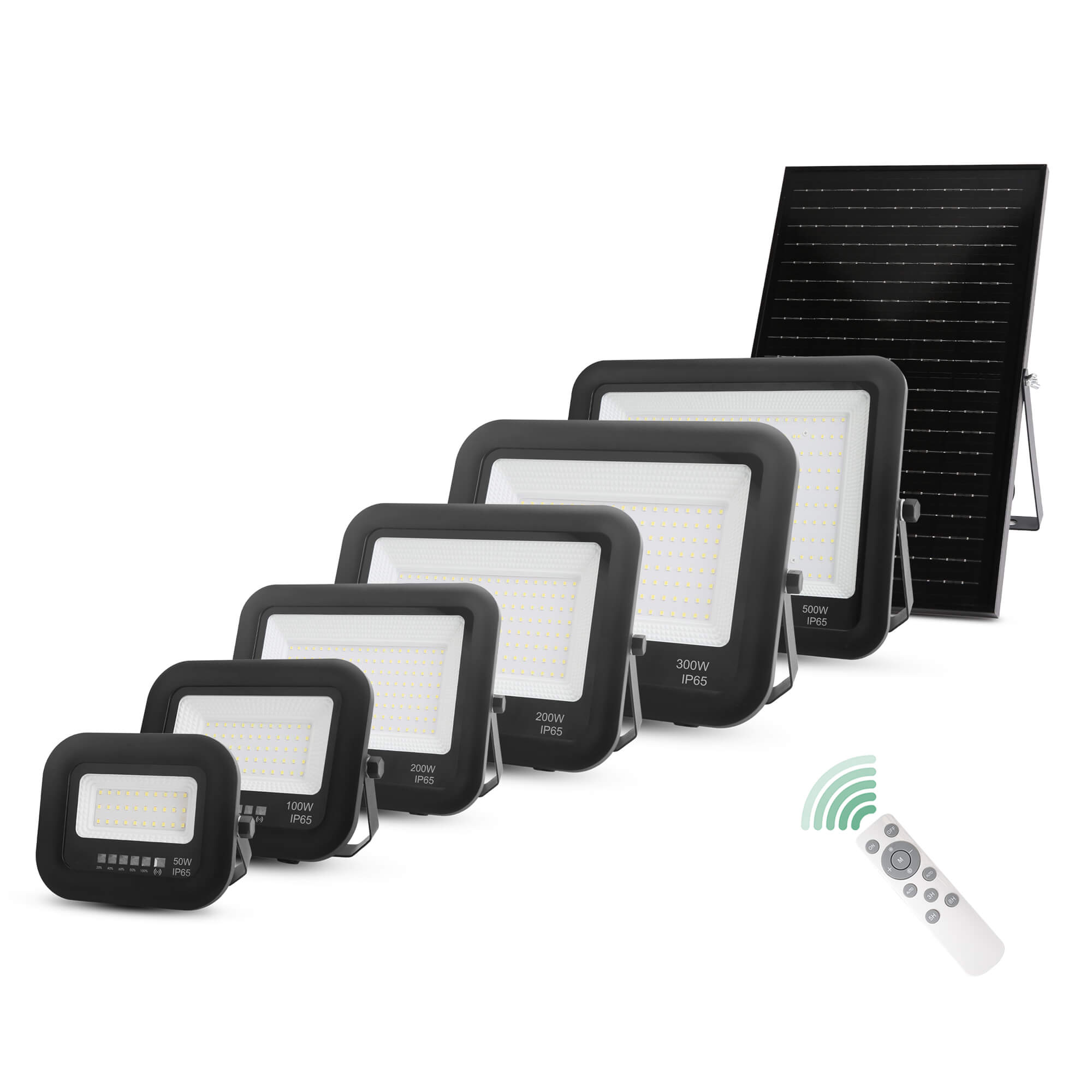 HB Model 50W 100W 200W 300W 400W 500W High Lumens IP65 Outdoor Solar ...