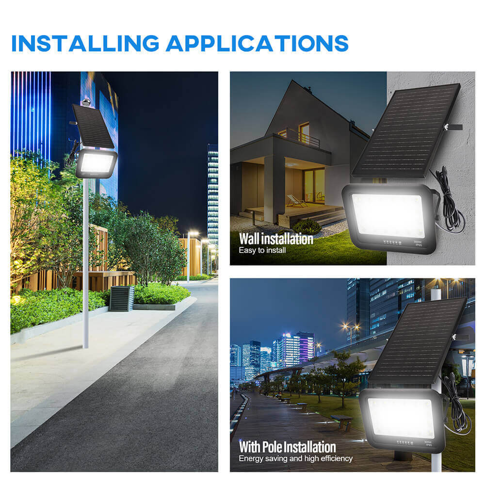 HB Model 50W 100W 200W 300W 400W 500W High Lumens IP65 Outdoor Solar Flood light