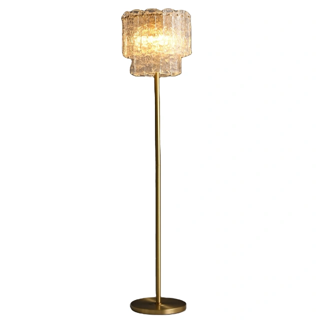 Wholesale price Modern Decor transparent Glass Brass floor Luxury wall Floor Standing Lamp For Living Ding Room floor light