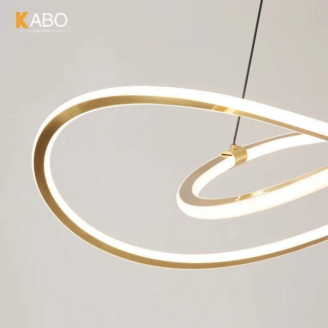 Nordic Light Luxury Circular Curve Rings Component Pendant Lights Minimalist High End Designer LED Chandelier Pendants Lights