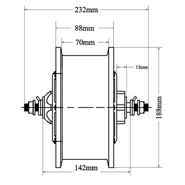 4000w 130km/h detached rim 11 inch scooter motor 60-120V