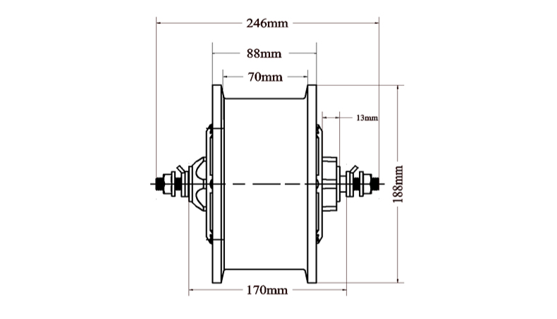 11 inch 6000W, 11-Inch, 170km/h, 60-120V, 80Nm High-Power Off-Road Scooter Motor:
