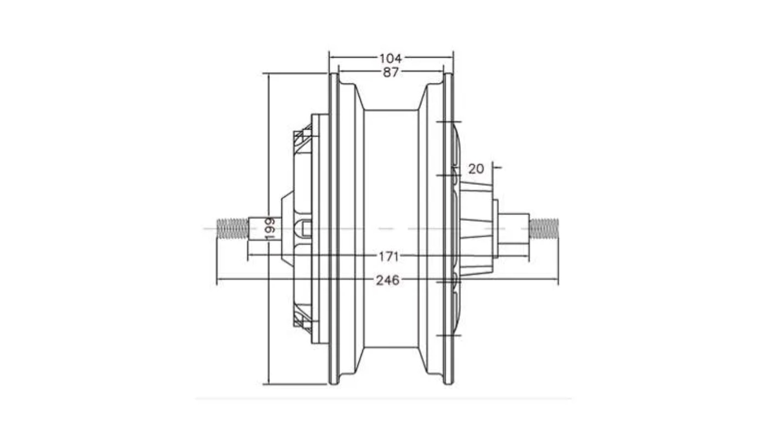 13 inch 60-120v Motor 127mm Stator 90H Magnet Electirc Scooter motor