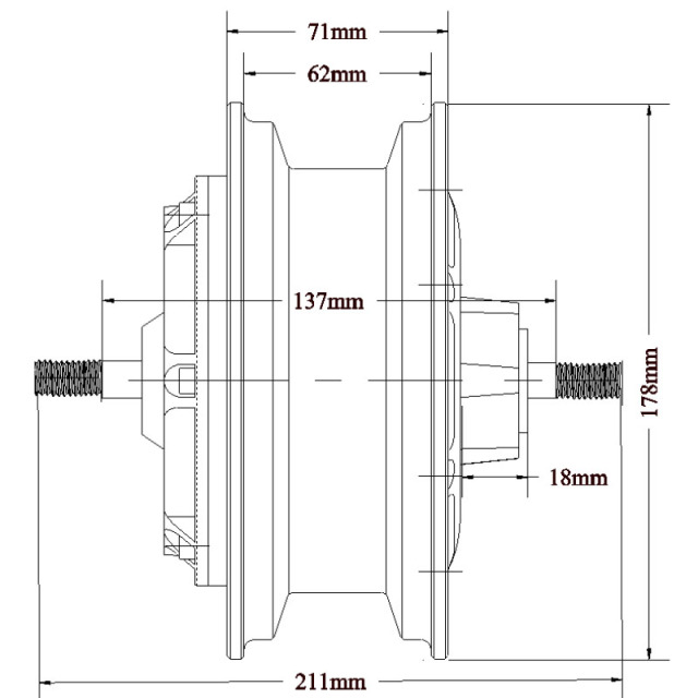 11 inch scooter motor 3500w 100km/h 48-120v tubeless tire