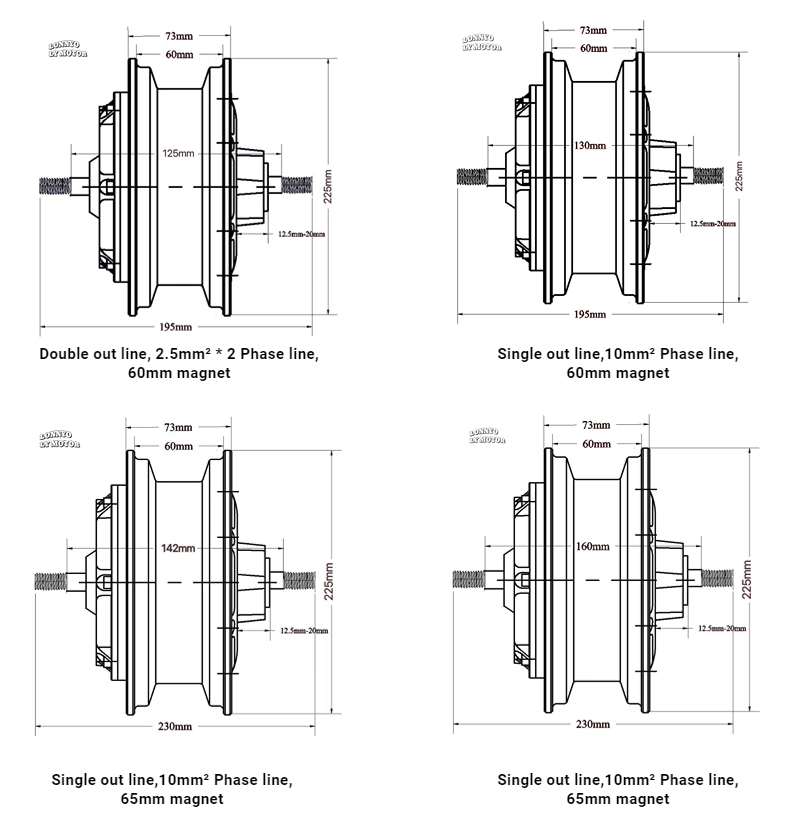 High-performance 12-inch scooter motor, 3500W, 120km/h top speed, 54-120V, 70Nm torque