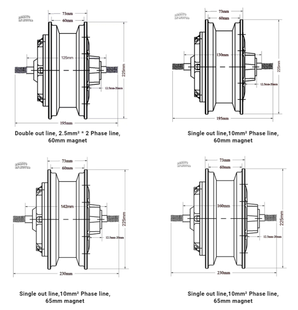 High-performance 12-inch scooter motor, 3500W, 120km/h top speed, 54-120V, 70Nm torque