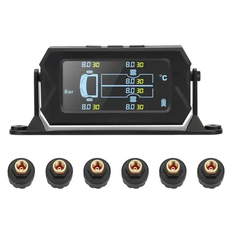 Tyre Pressure Monitoring System for Trucks Ip67 Waterproof 6 Wheels Tpms Truck 116psi 217Psi Optional Usb and Solar Internal