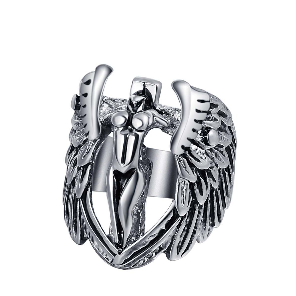 Graduation Bijoux Wholesale Men Jewelry Punk Gothic Naked Angle  Bible Biker Rings Skull Couple Jewelry Accessories