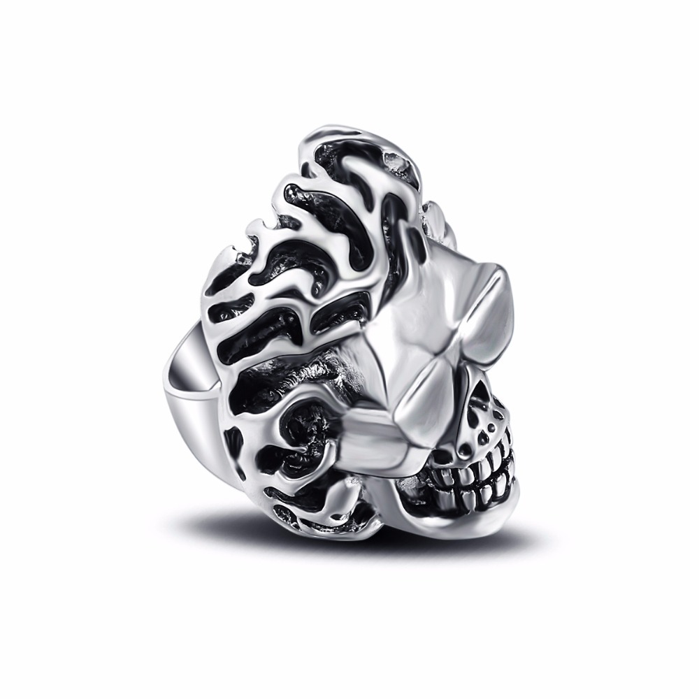 Rap Hip Hop Rock Punk Glases Skull Big Adjustable Silver Plated Rings Bikers Motorcycle Men's & Boys' Jewelry
