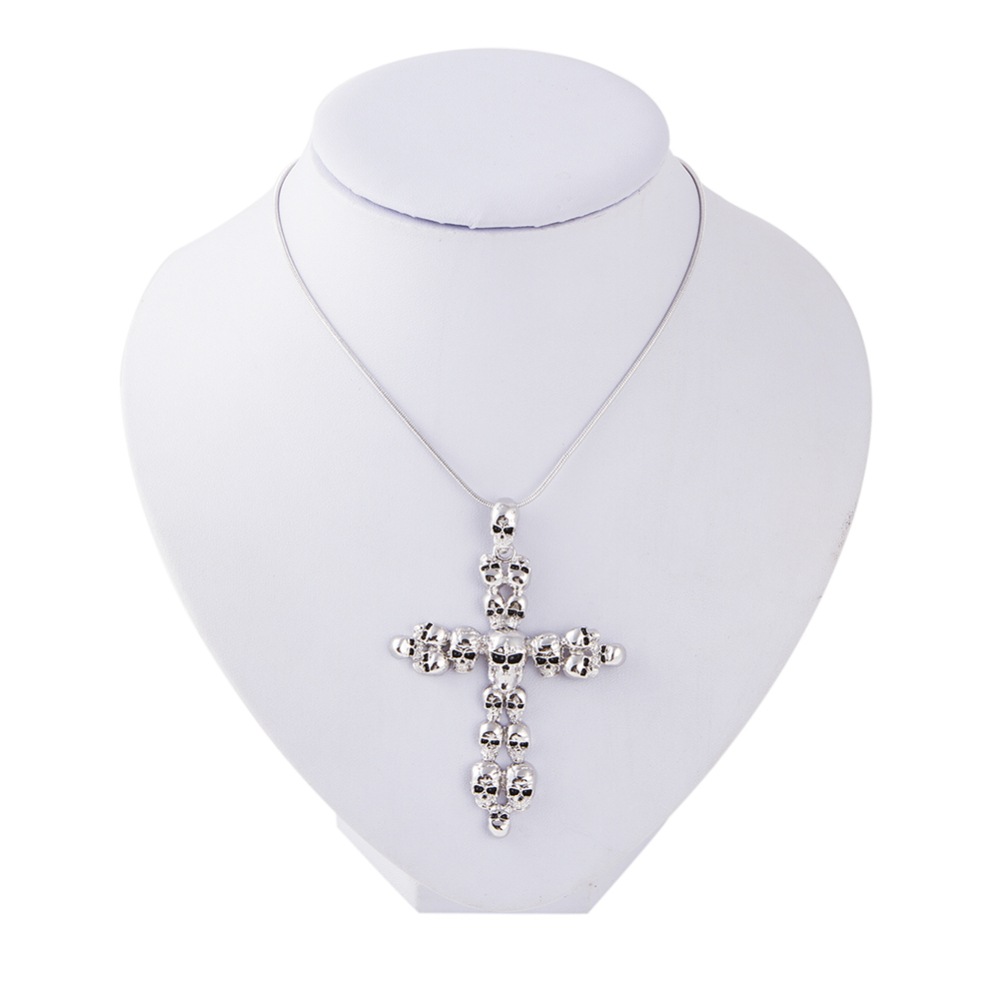 Party Skull Crucifix Punk Cross Necklace Long Choker for Men's Imported Female Accessories