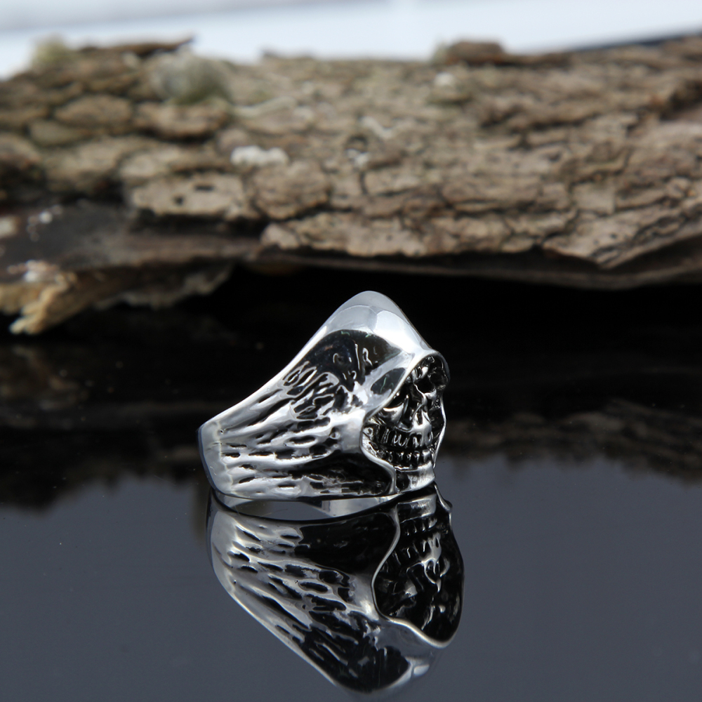 EVBEA Graduation Biker's Motocycle Metal Hell Death Skull Ring for Men and Women Adjustable Size Punk Jewelry Accessoires