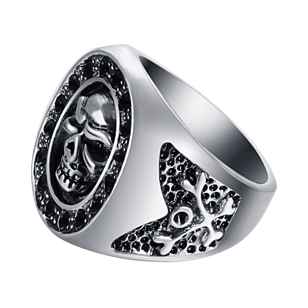 Graduation Cool Hip Hop Rock Silver Punk Skull Adjustable Unisex Ring Biker Men Jewelry Accessories