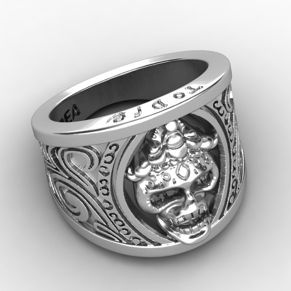EVBEA Wholesale Classic Evil Skull Ring for Man Stainless Steel Man's Punk Style Jewelry As Gift For New Year