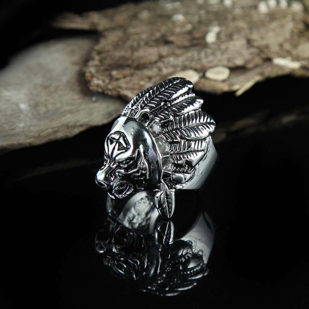 Boho Cool  Hip Hop Rock Silver Punk Skull Big Adjustable Bikers Motorcycle Rings Men's & Boys' Jewelry Wedding Gift