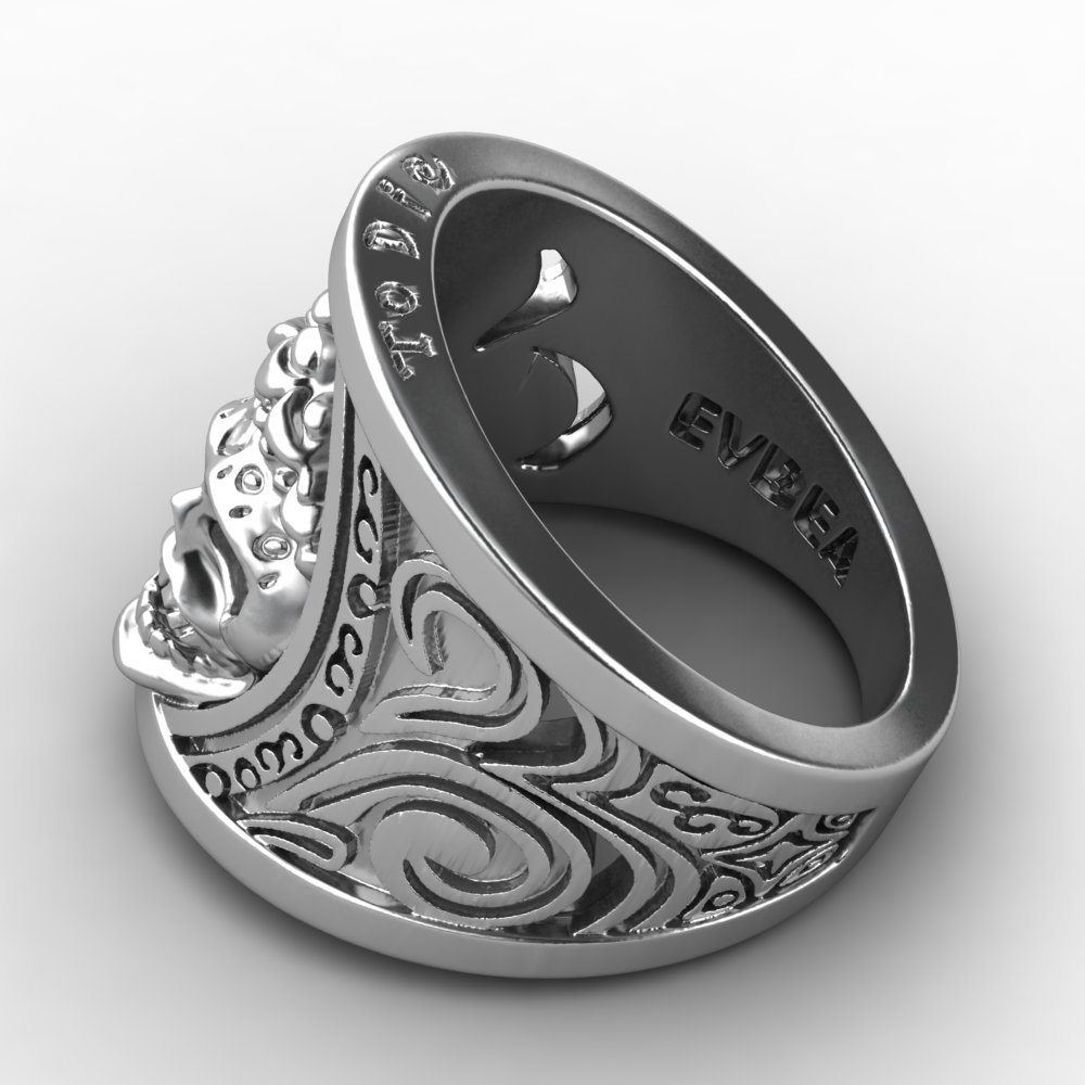 EVBEA Wholesale Classic Evil Skull Ring for Man Stainless Steel Man's Punk Style Jewelry As Gift For New Year