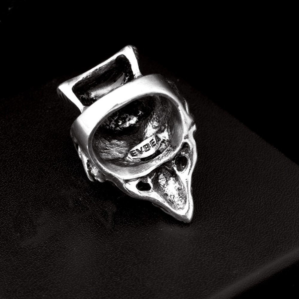 Graduation Hip Hop Rock Silver Punk Top Hat  Skull Adjustable Bikers Men Jewelry