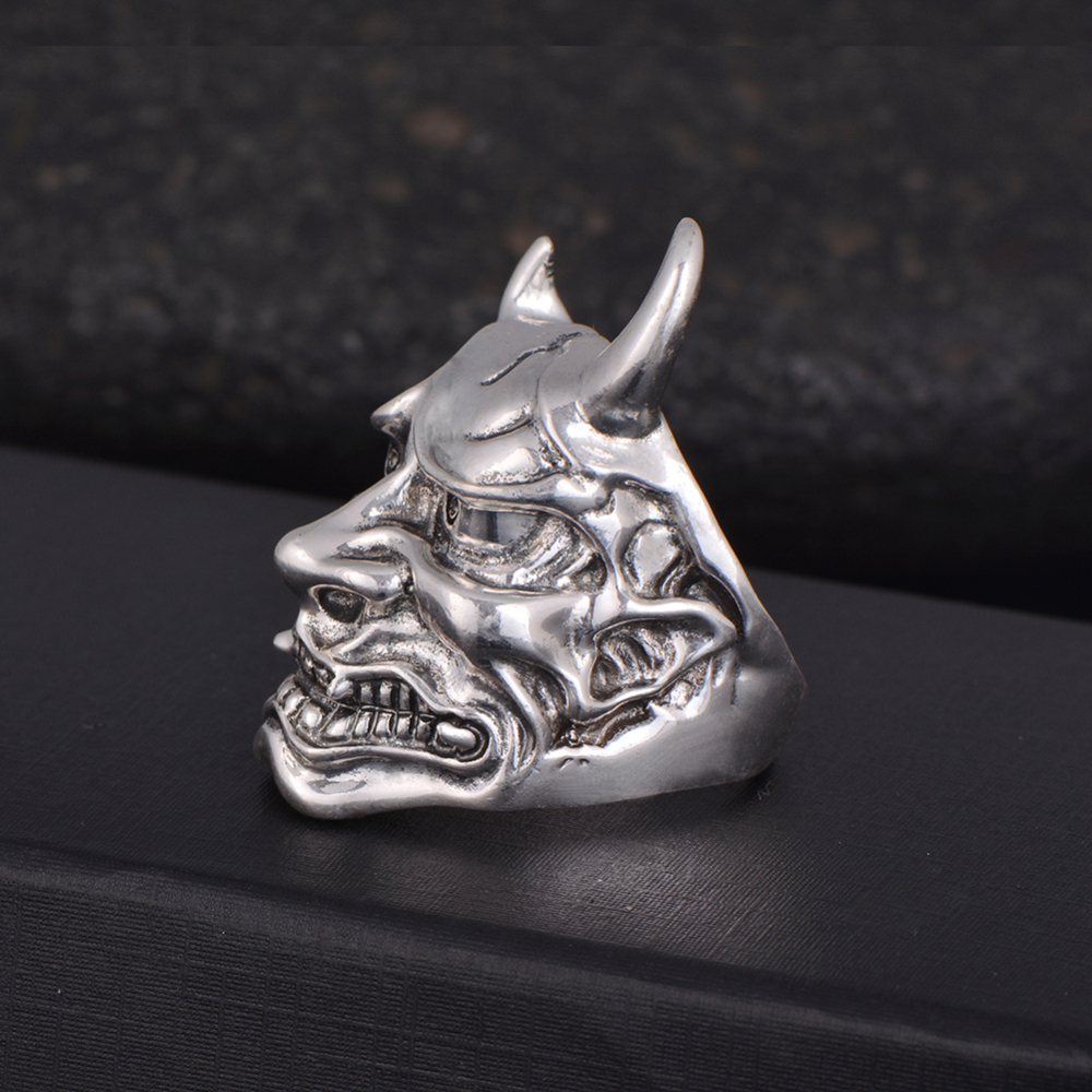 Racing Hip Hop Rock Silver Punk Skull Bull Big Adjustable Bikers Motorcycle Rings Men's & Boys' Jewelry