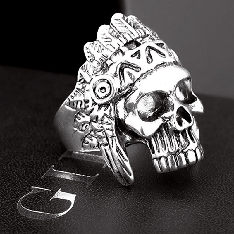 EVBEA Drop Ship Big Punk Biker Skull Ring For Man Stainless Steel Unique Punk Men Cool Jewelry Vintage Jewelry