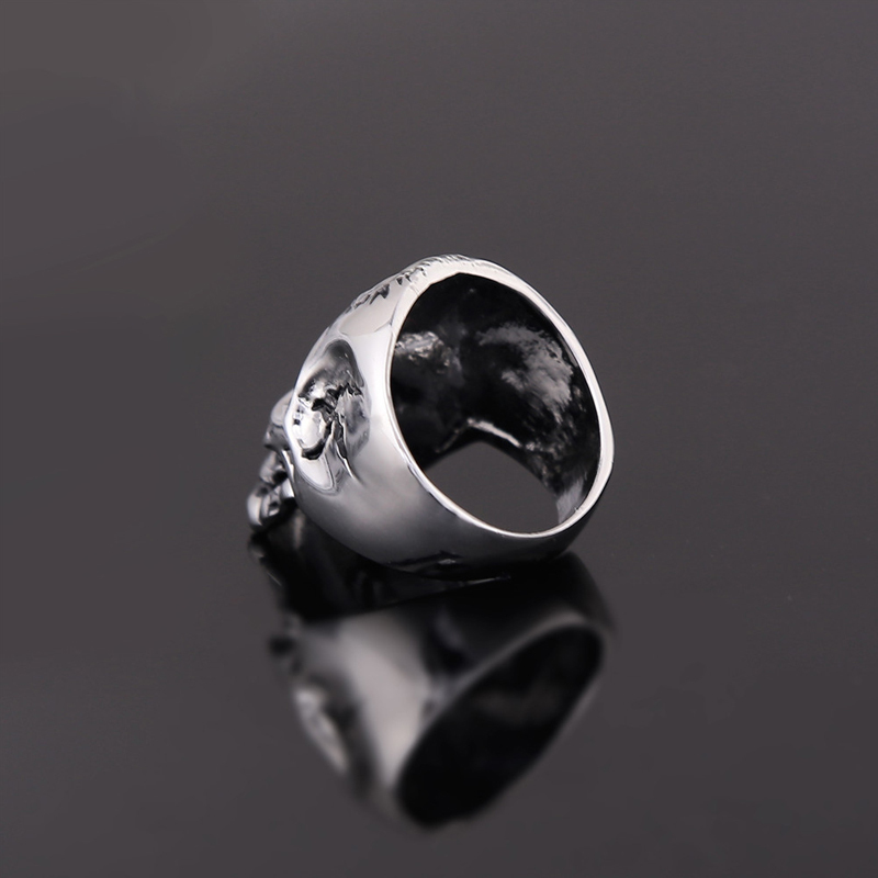 EVBEA Wholesale Cheap Cool Hell Death Skull Ring Man Never Fade Punk Biker Man's High Quality Ring R240