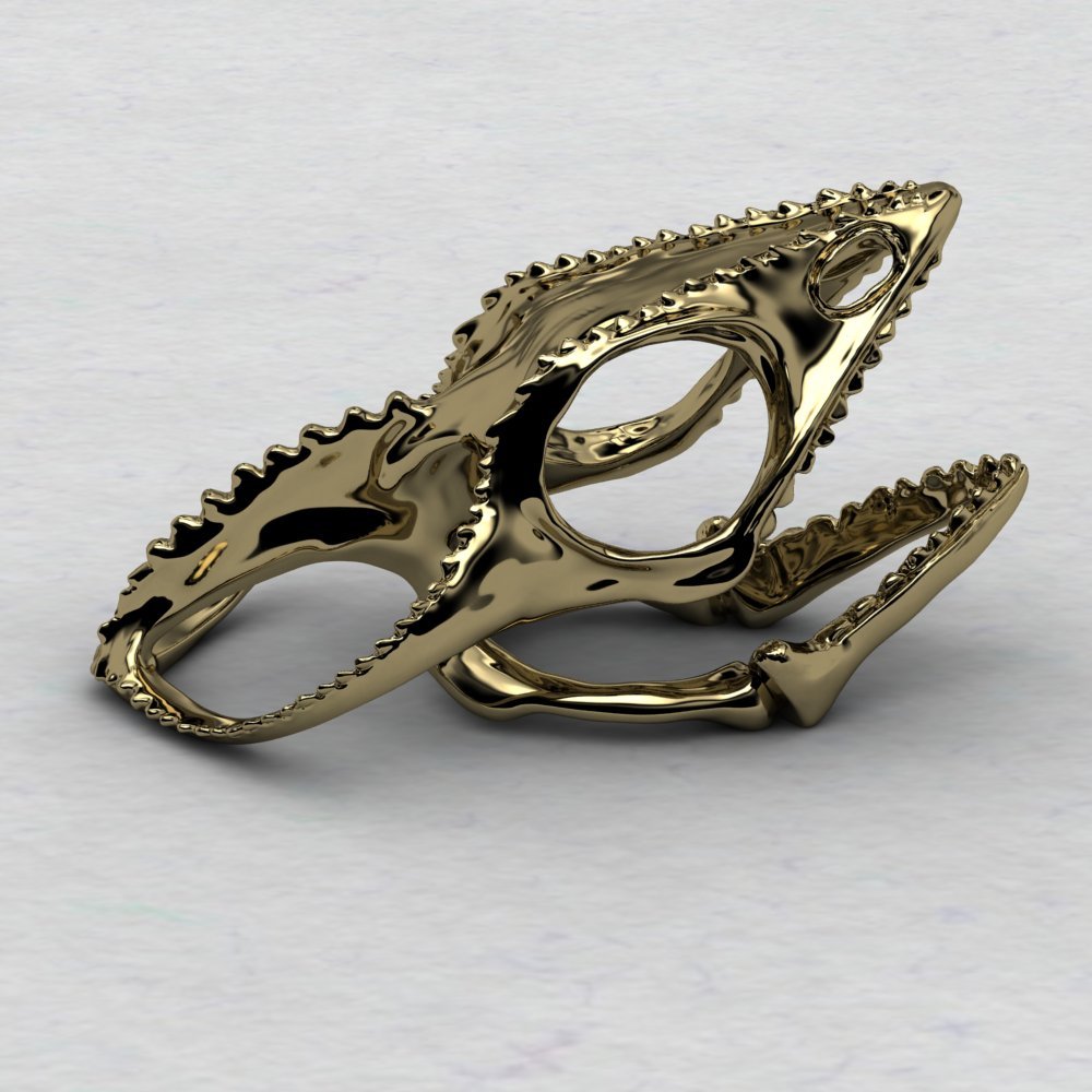Life Size Bronze Chameleon Lizard Skull Adjustable Size 6-9 Finger Ring 2017 Popular Punk Gothic Jewelry Ring