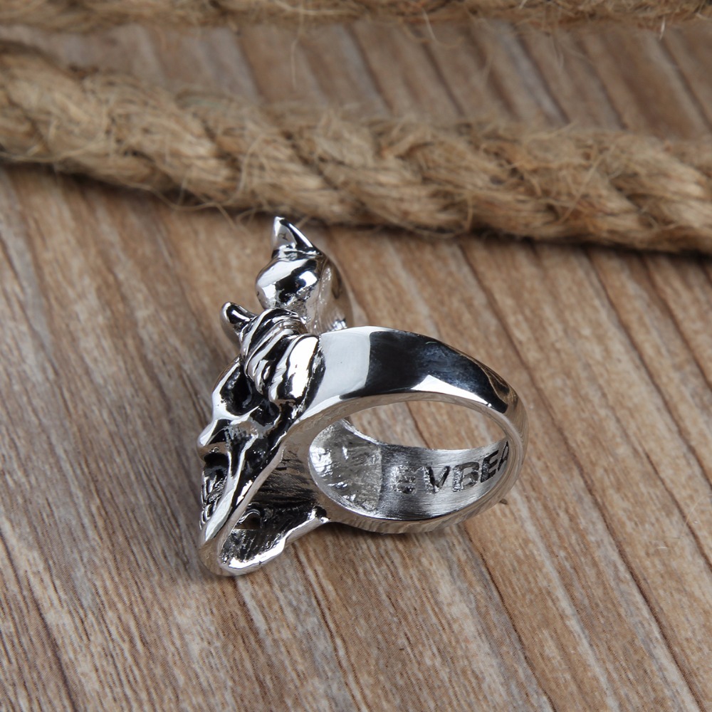 Black Friday Stretch EVBEA Exaggerate Rock Roll Punk Skull Silver Men's Rings Party Jewelry Accessories