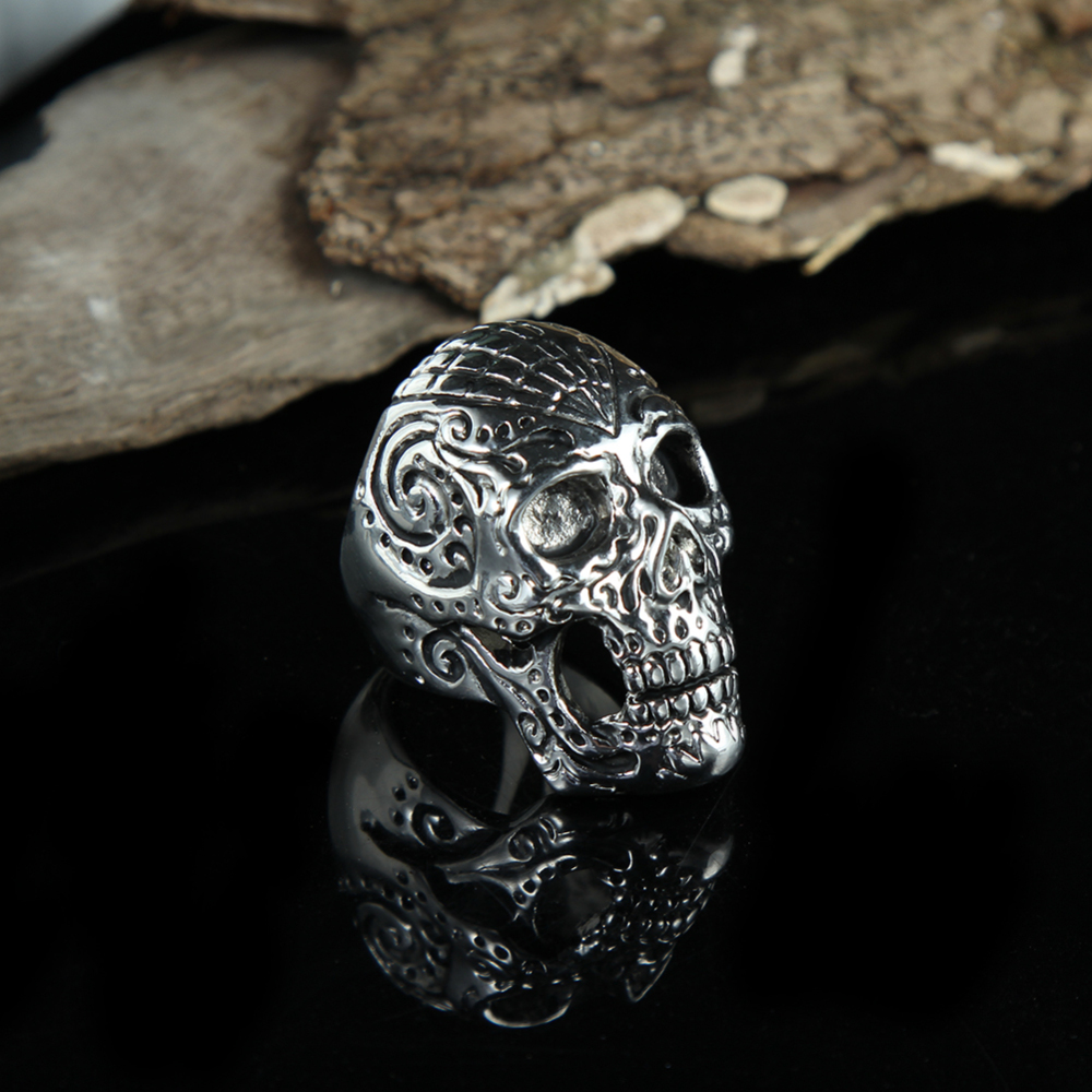 Graduation Kpop Bijoux Male 2016 Brand Silver Biker Skull Rings Punk Jewelry Accessories for Men and Women