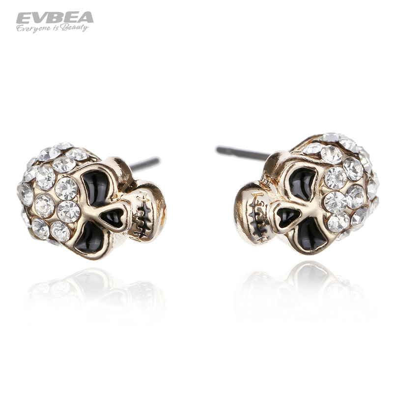 Fancy Products Hip Hop Boho Punk 3 Pairs / 1Set  Silver Plated Skull Earrings Stud Women Fashion Jewelry Accessories BPAN